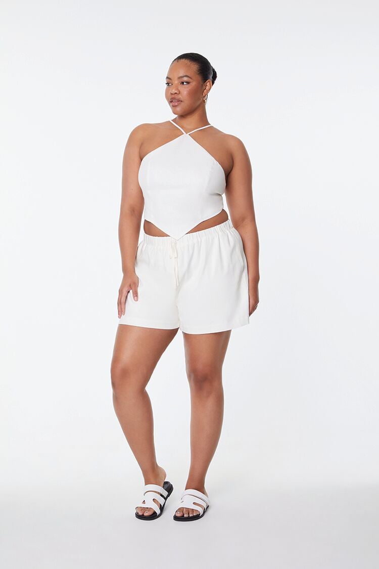 Plus Size High-Rise Drawstring Shorts