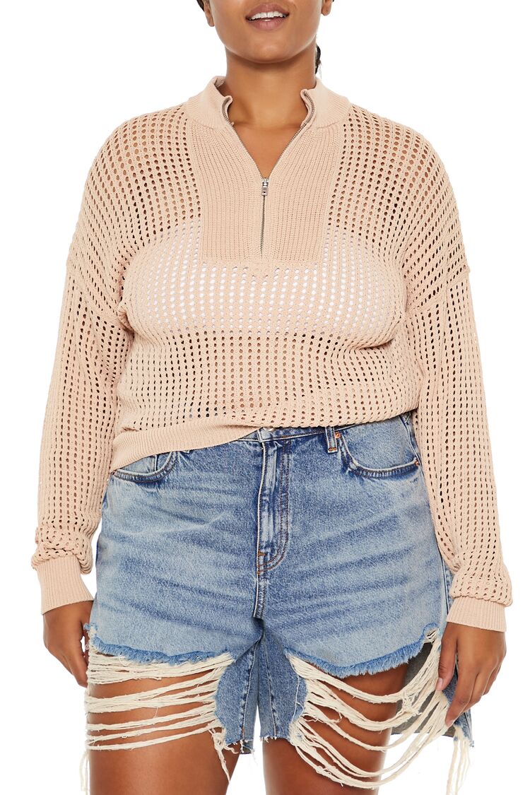 Plus Size Half-Zip Sweater