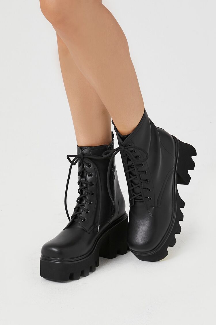 Women's Scoop Lug Sole Combat Boots –