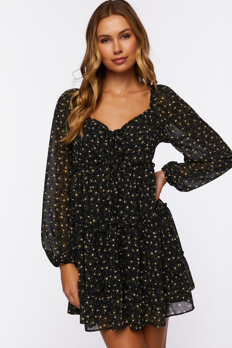 Ditsy Floral Print Mini Dress