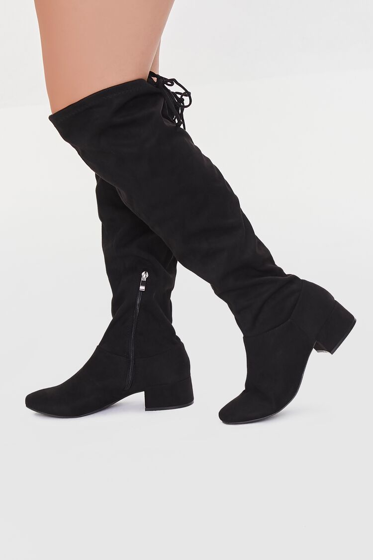 womens black knee high suede boots