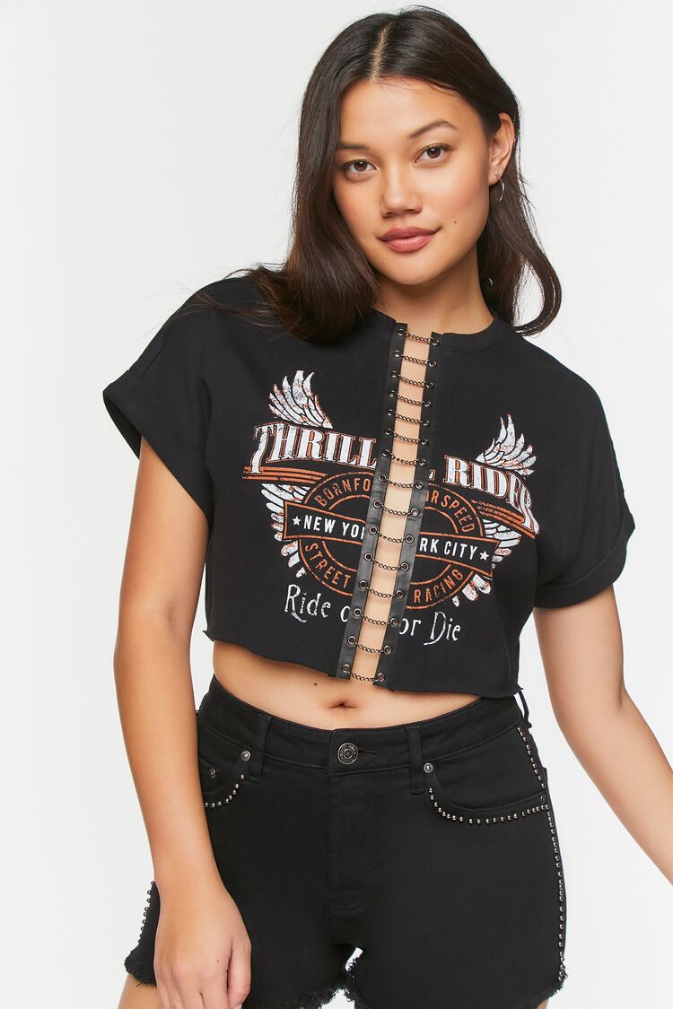 White New York Downtown Babydoll Crop T Shirt