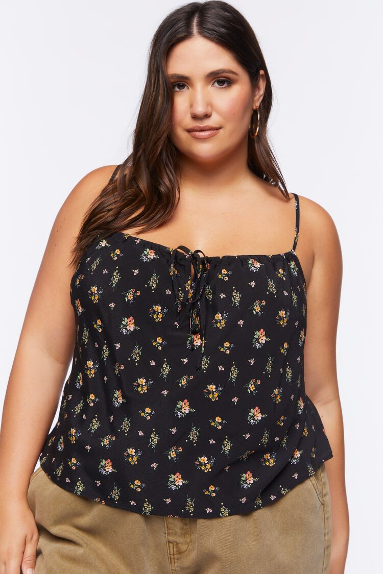 Plus Size Ditsy Floral Print Cami