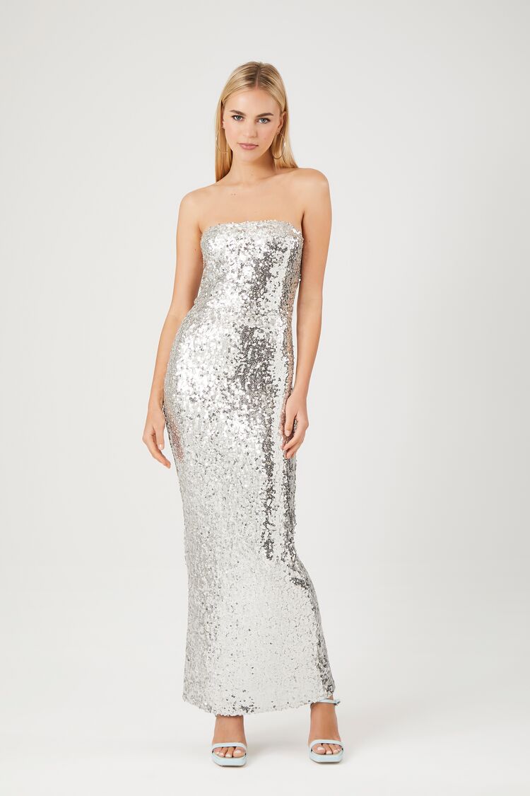 Metallic Sequin Maxi Dress