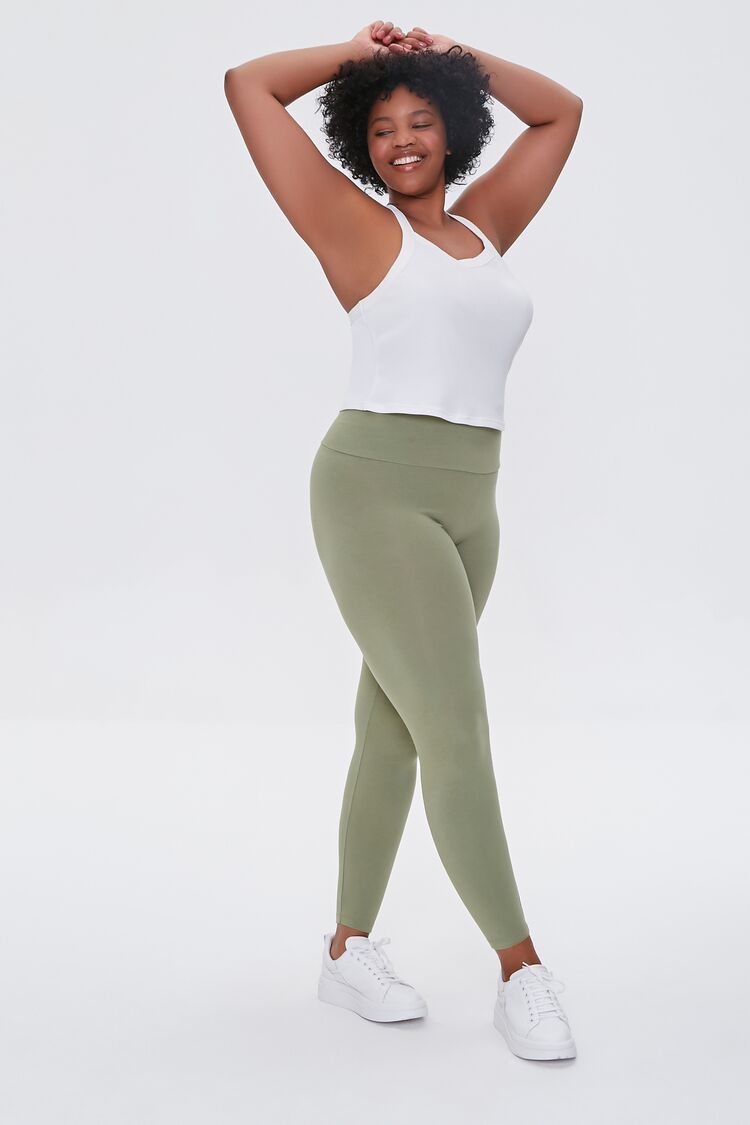 Plus Size Basic High Rise Leggings