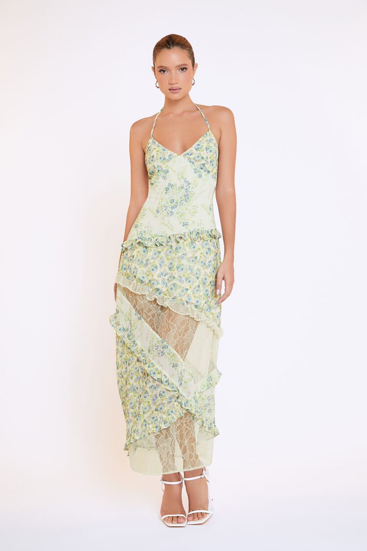 Tiered Floral Patchwork Maxi Dress