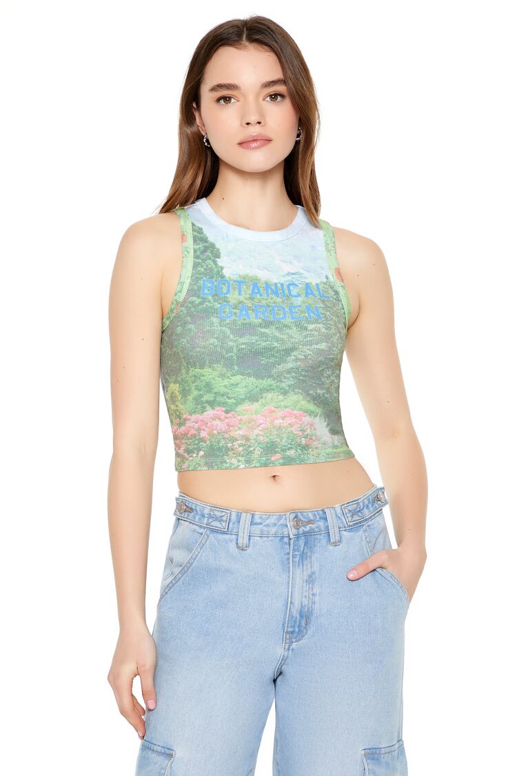 Ribbed Botanical Garden Tank Top | Forever 21