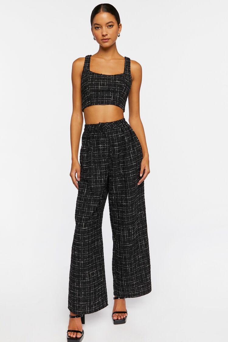 Tweed Wide-Leg Trousers