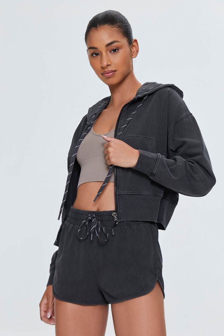 Forever 21 Boston Graphic Cropped Zip-Up Hoodie - ShopStyle