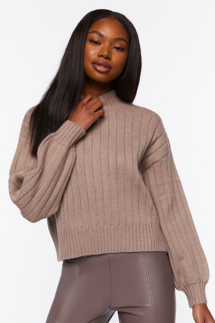 Ribbed Mock Neck Sweater