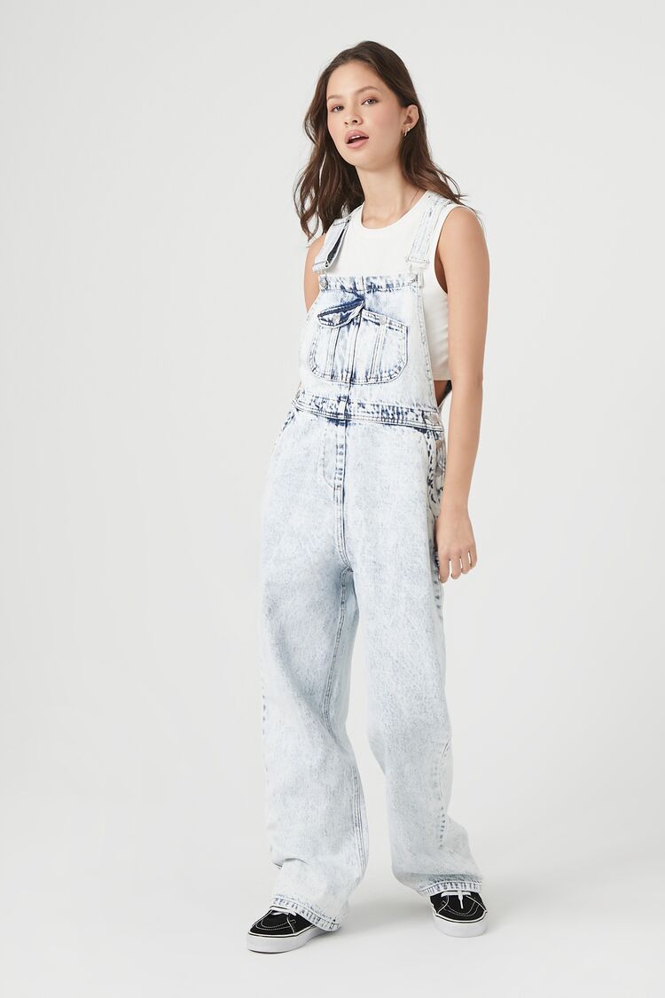 Acid wash store orrange tab overalls