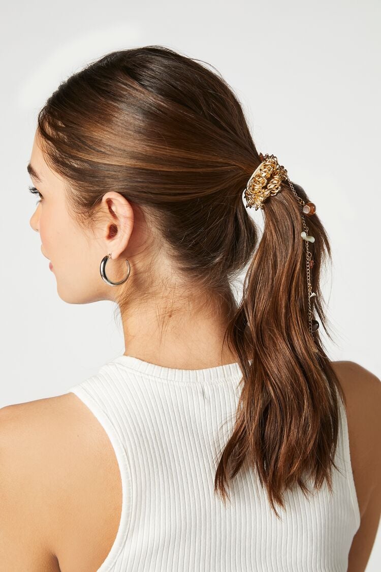 Faux Stone Hair Chain Scrunchie