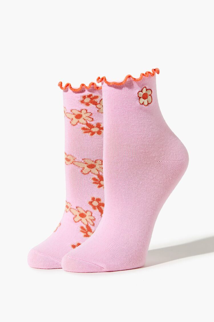 Floral Print Crew Sock Set - 2 Pack