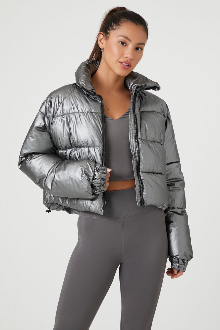 SILVER PUFFER METALLIC COAT – THEMASTER