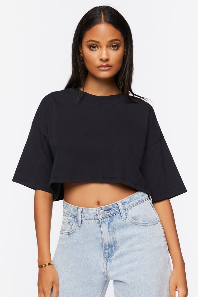 Drop-Sleeve Cropped Tee