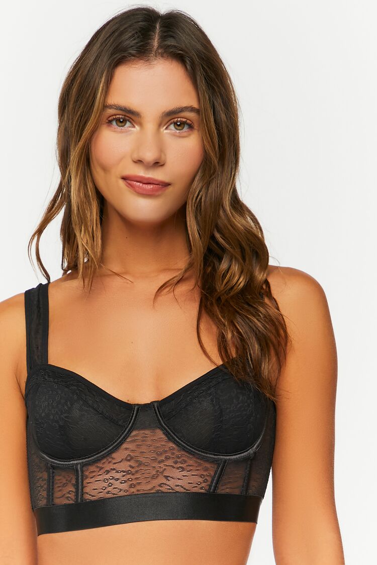 Heart Print Underwire Bra, Forever 21