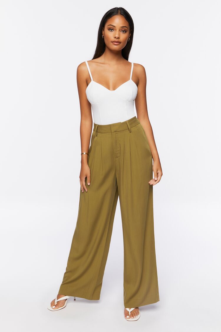 Wide-Leg Pleated Pants