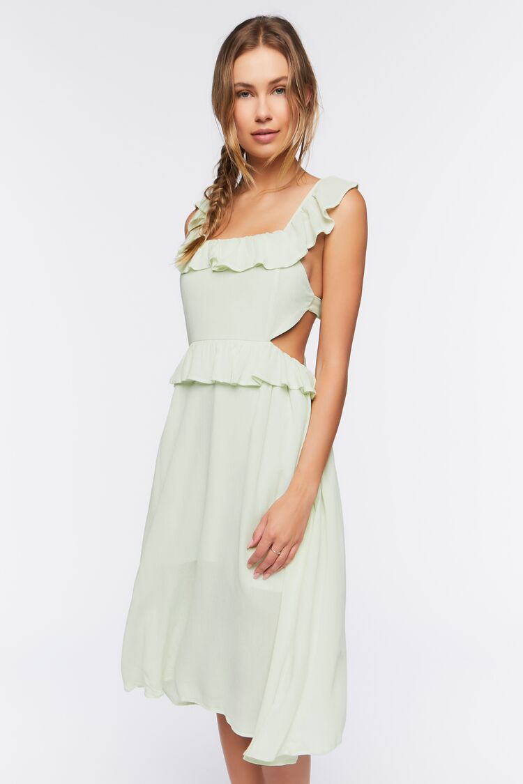 Ruffle Tie-Back Midi Dress