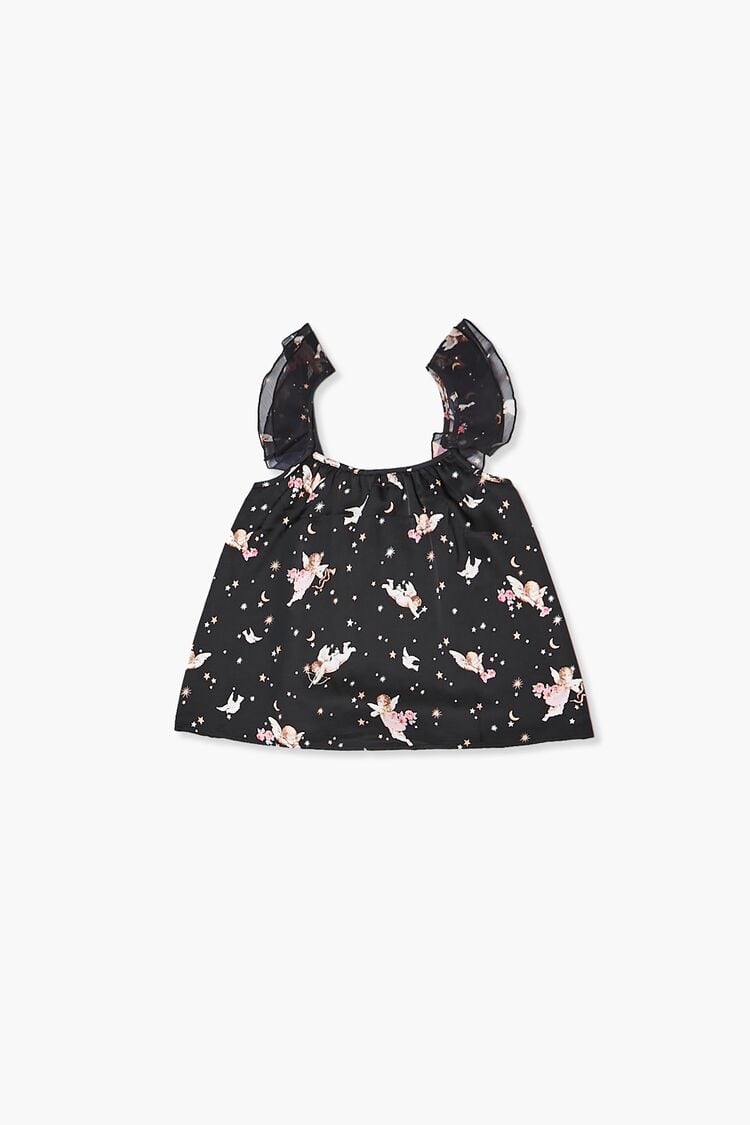 Girls Cupid Print Ruffle-Strap Top (Kids)