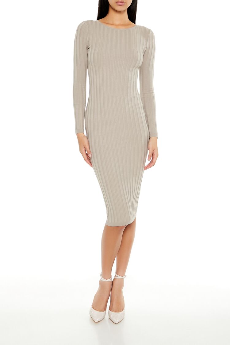 Long-Sleeve Midi Sweater Dress