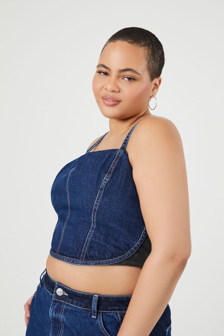 Plus Size Denim Cropped Cami