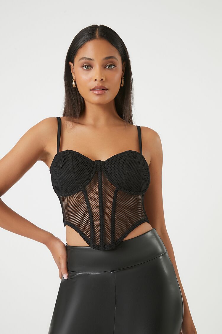 Mesh Cropped Bustier Cami