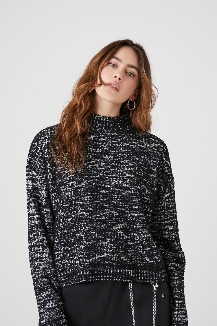 Mock Neck Drop-Sleeve Sweater