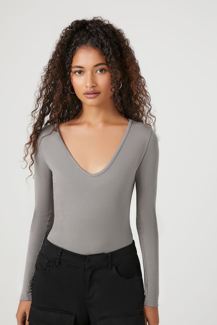 Long-Sleeve V-Neck Bodysuit