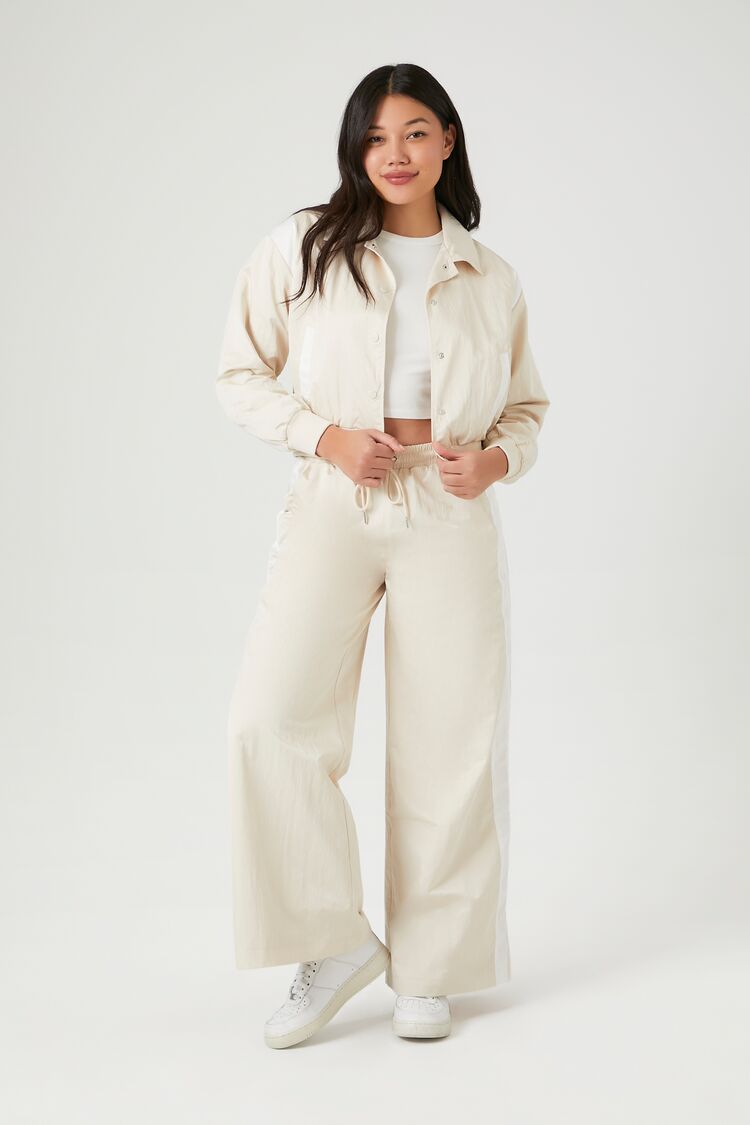 Side-Striped Wide-Leg Pants