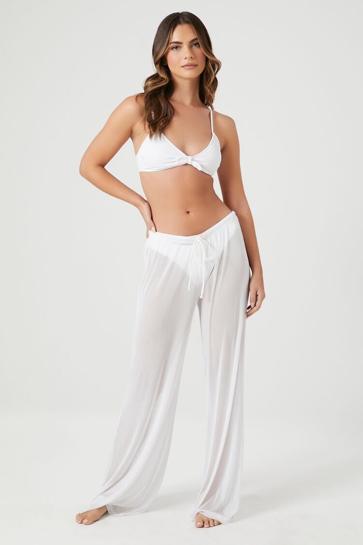 Sheer Mesh Swim Cover-Up Pants