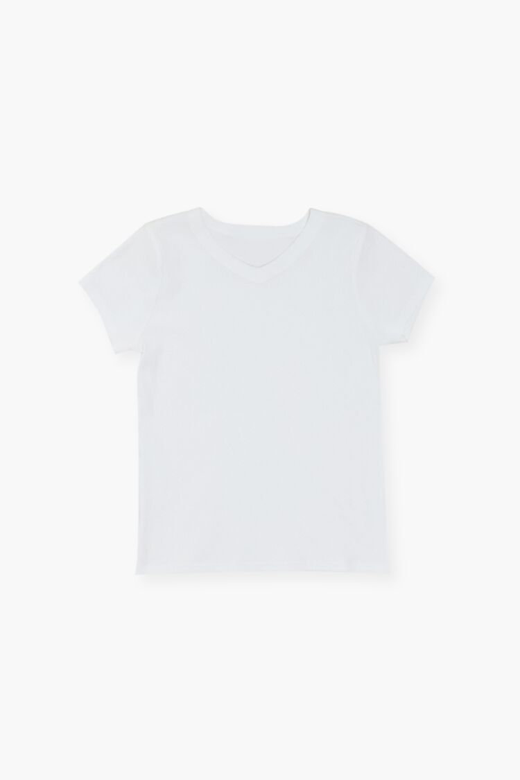 Girls Cotton-Blend V-Neck Tee (Kids)