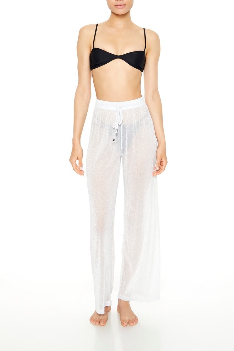 Shimmer Mesh Swim Cover-Up Pants