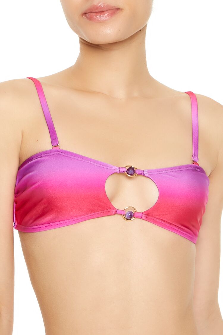 Gradient Cutout Bikini Top