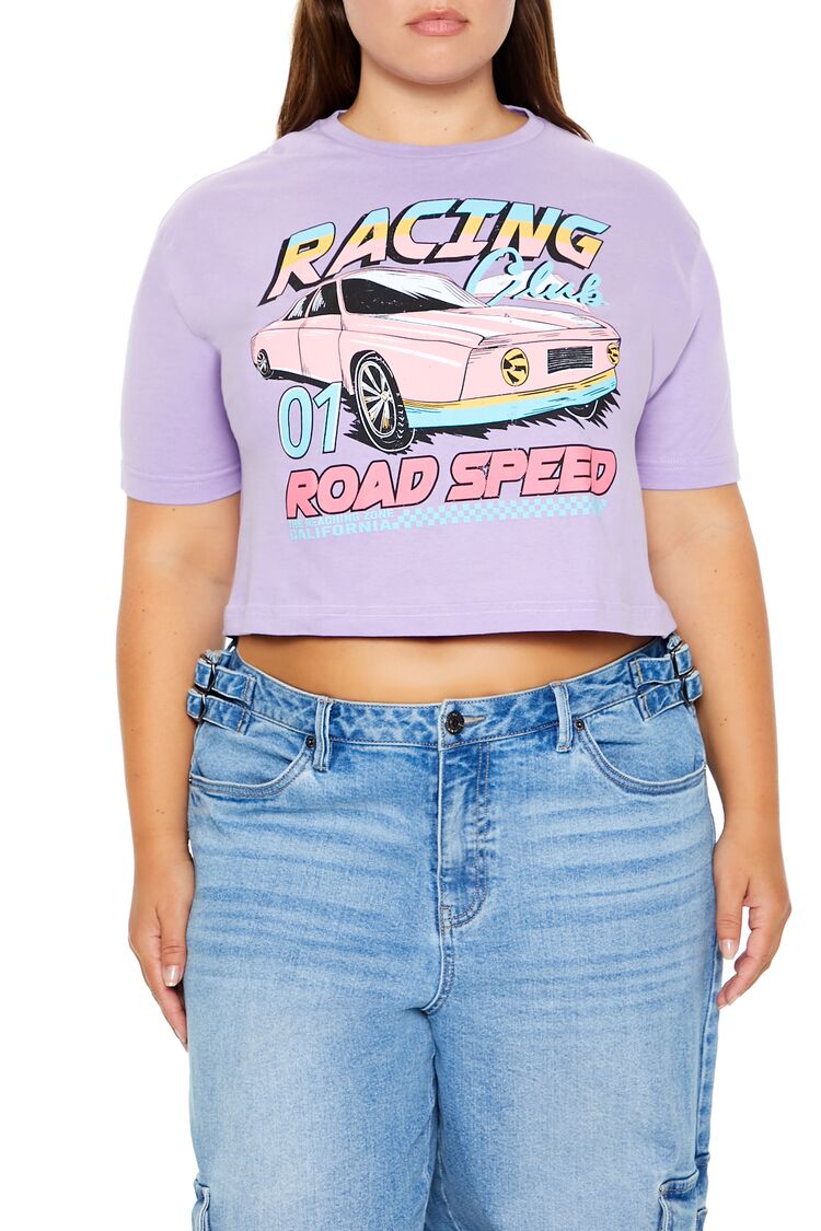 Plus Size Racing Club Cropped Tee