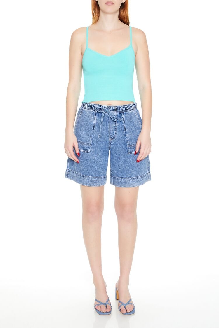 Baggy Drawstring Denim Shorts