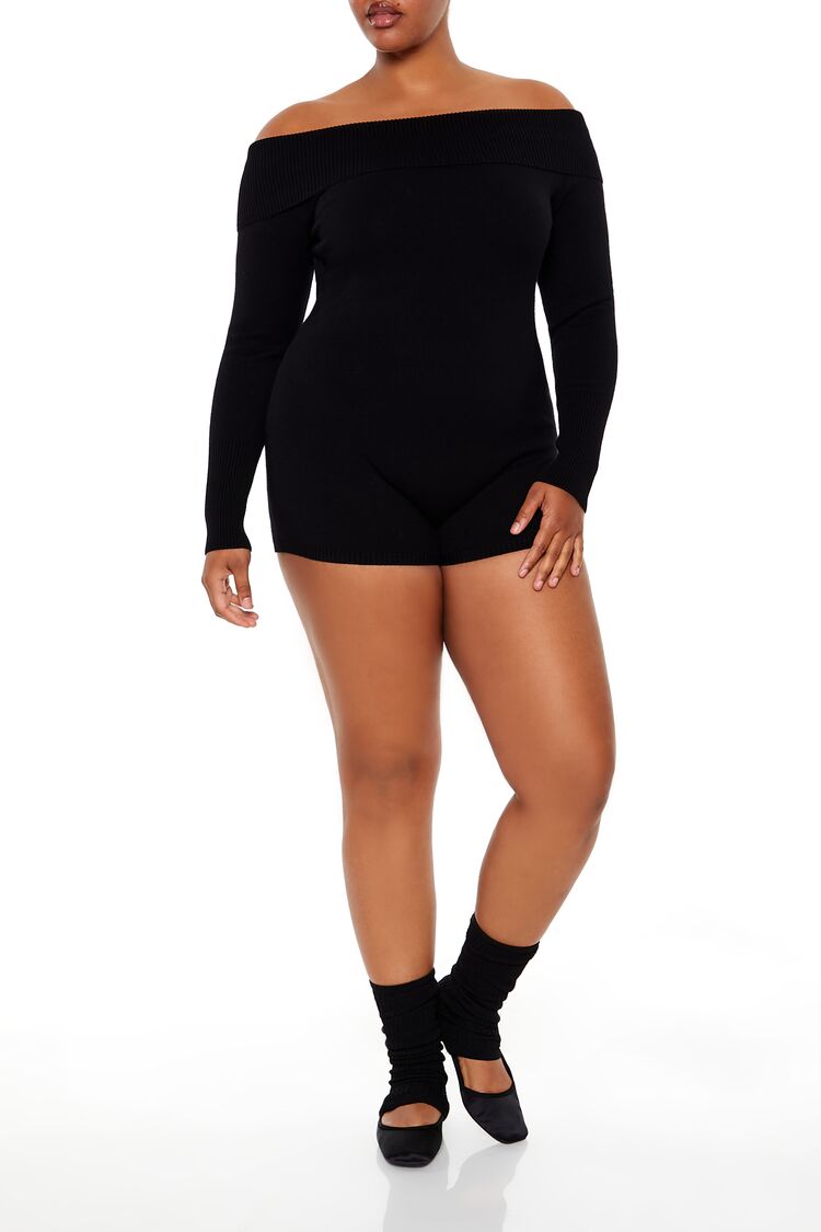 Plus Size Off-the-Shoulder Romper