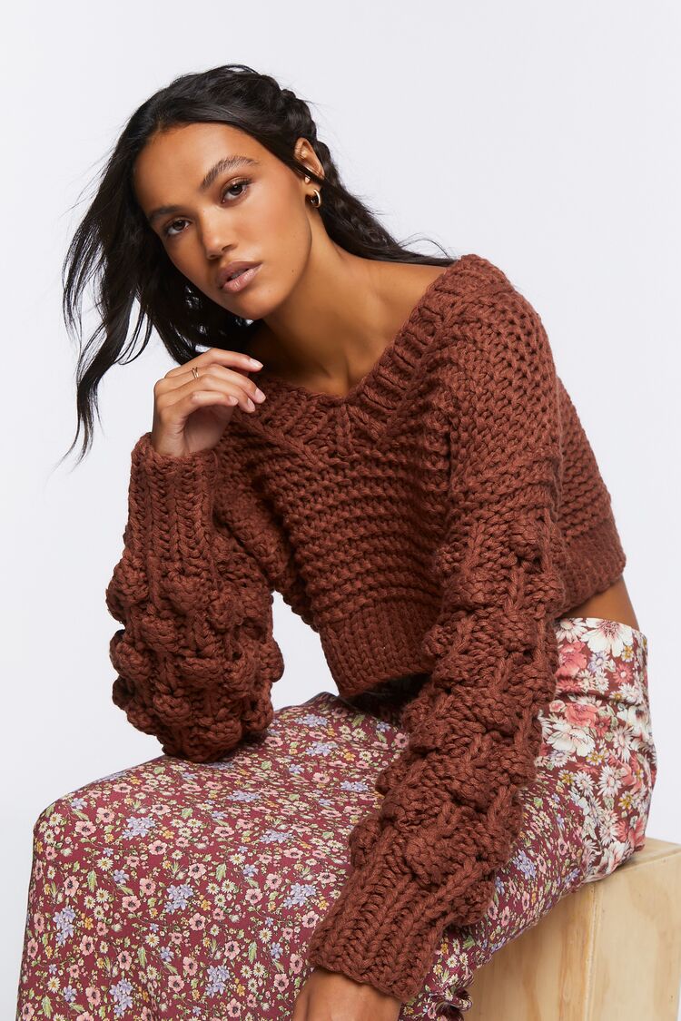 Cropped Chunky Knit Sweater