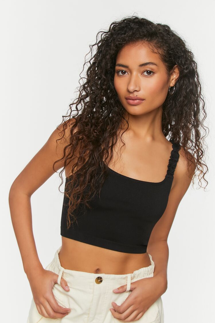 Seamless Ruffled Cropped Tank Top 8754