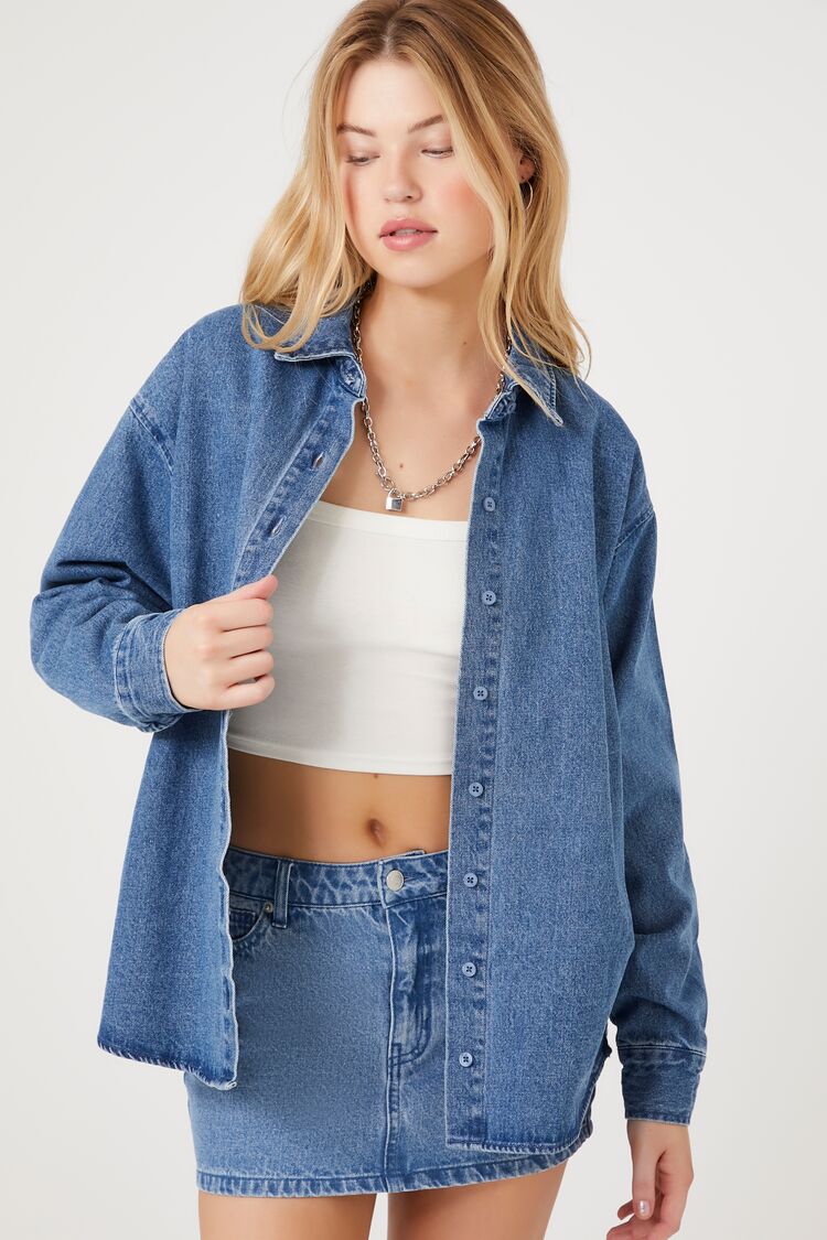 Drop-Sleeve Denim Shirt