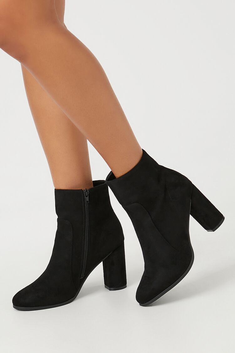 Faux Suede Block Booties