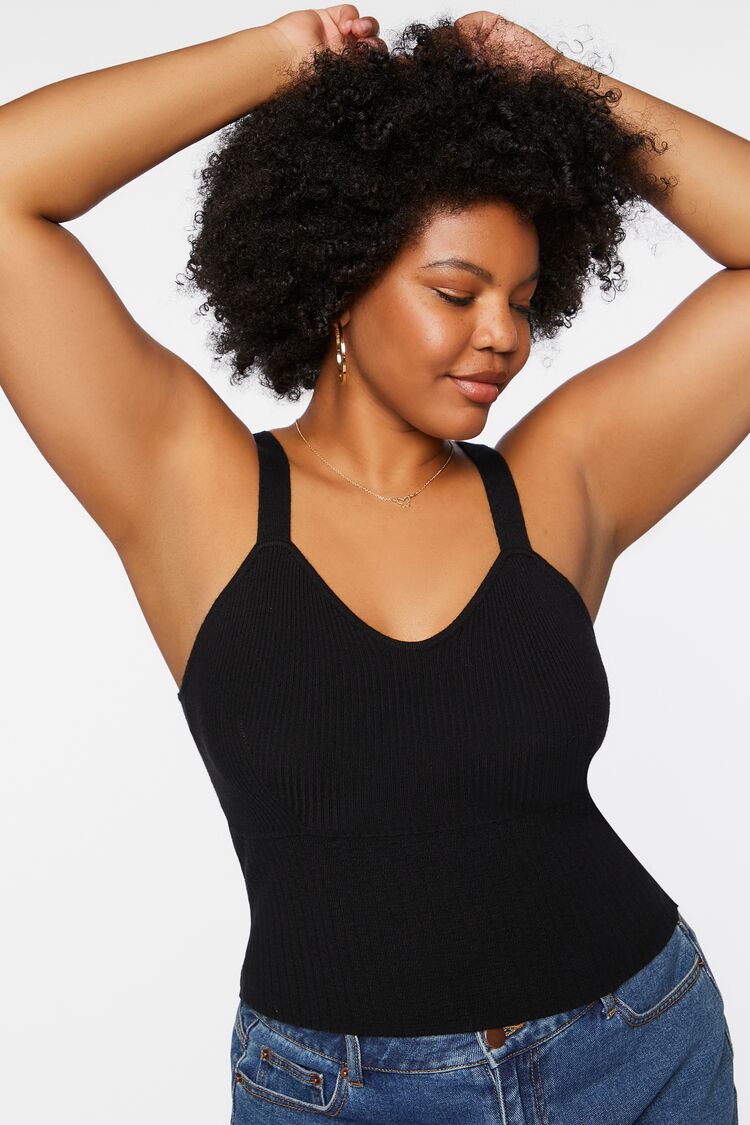 Plus Size Sweater-Knit Tank Top