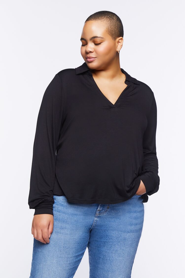 Plus Size Long-Sleeve Top