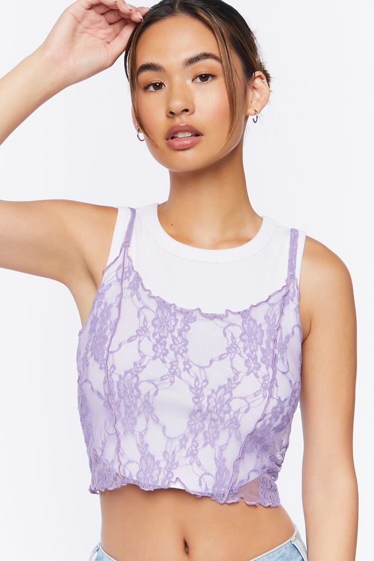 Sheer Lace Cropped Cami