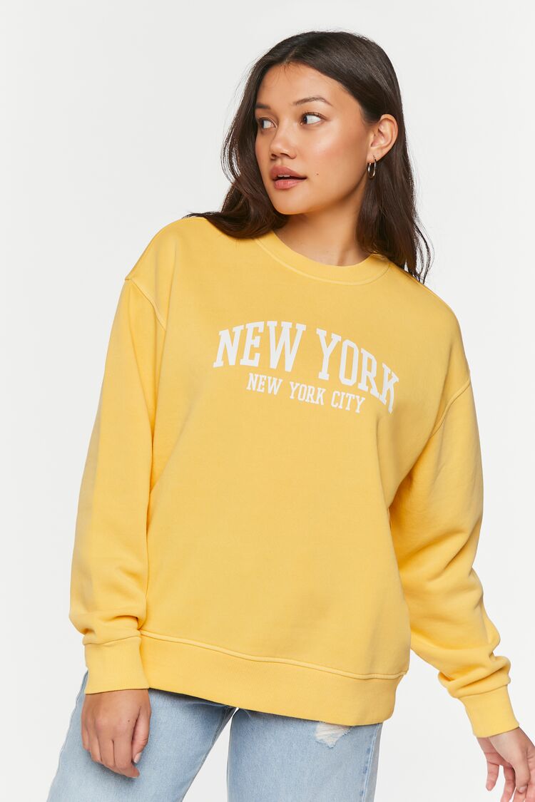 Forever 21 Women's NYC Graphic Pullover in Brown, XS | F21