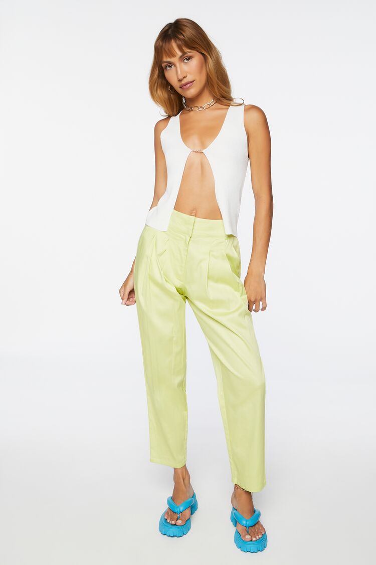 Pleated High-Rise Pants