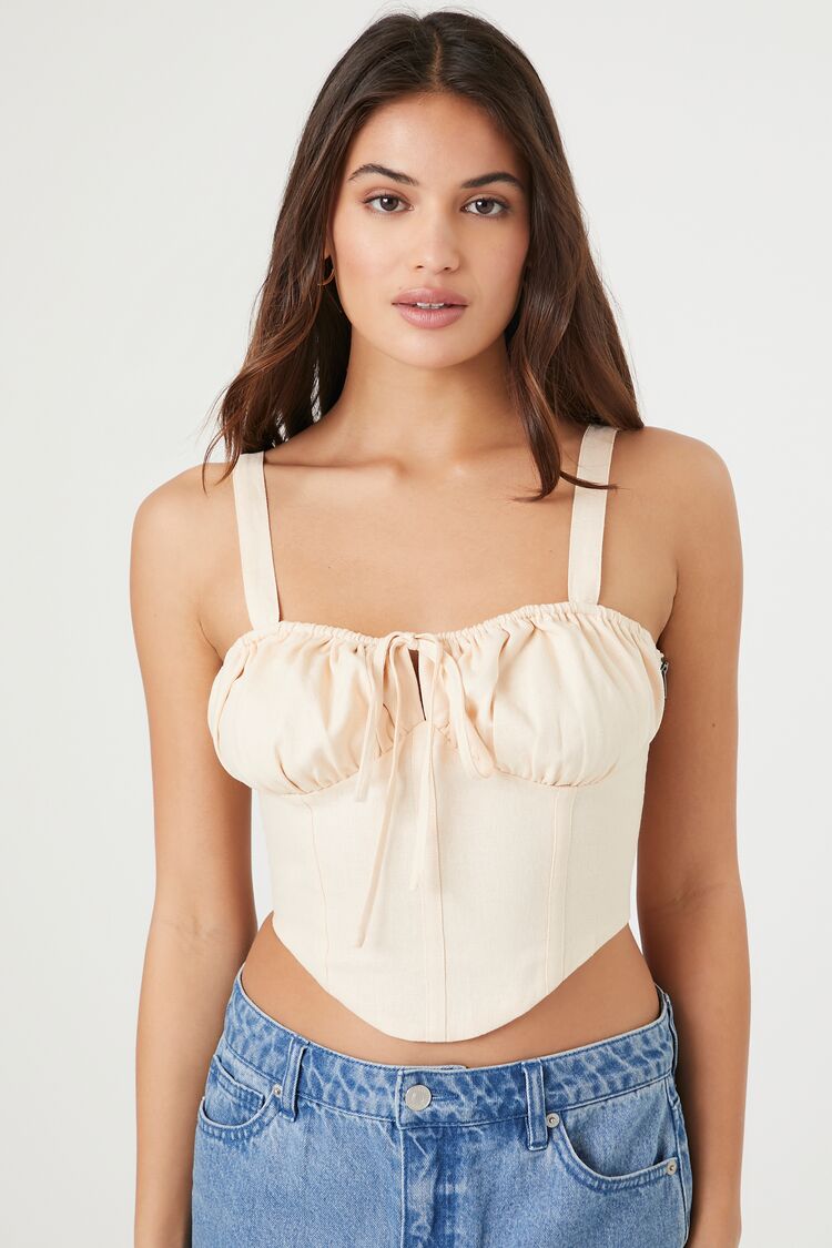 Lace-Up Corset Crop Top