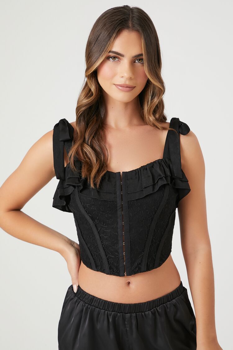 Lace Tie-Strap Corset Top