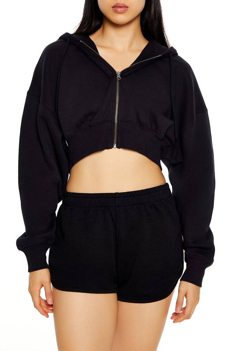 Cropped Zip-Up Hoodie