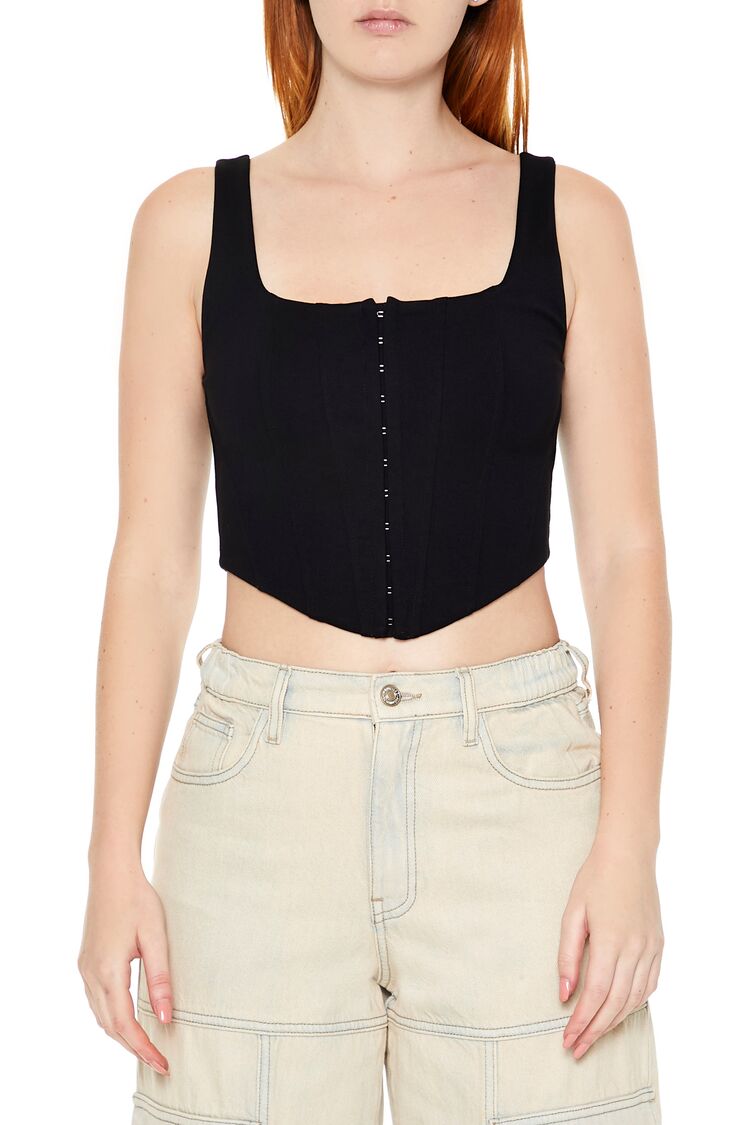 Hook-and-Eye Corset Crop Top