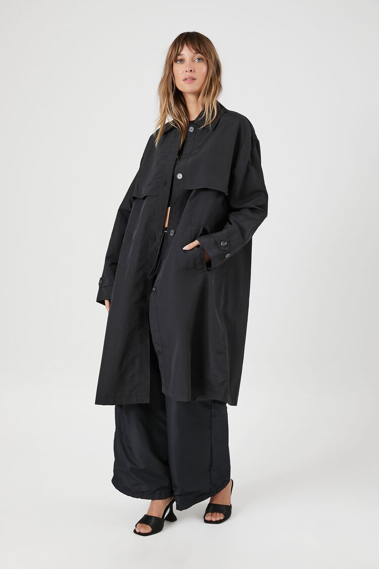 Button-Up Longline Trench Coat